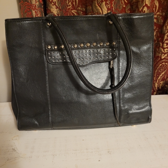 💚CLEARANCE💚 Rebecca Minkoff Black Leather Morning After Tote - Picture 1 of 8